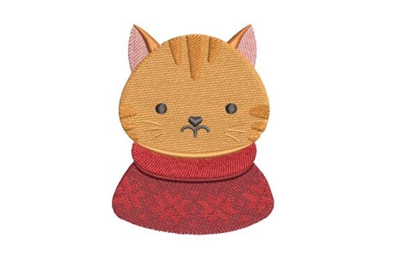 Cute Tabby Cat in Red Sweater Embroidery Design Review