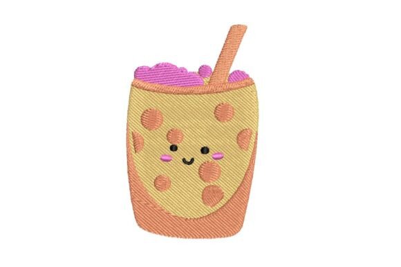 Cute Tropical Boba Tea Character Embroidery Design Review