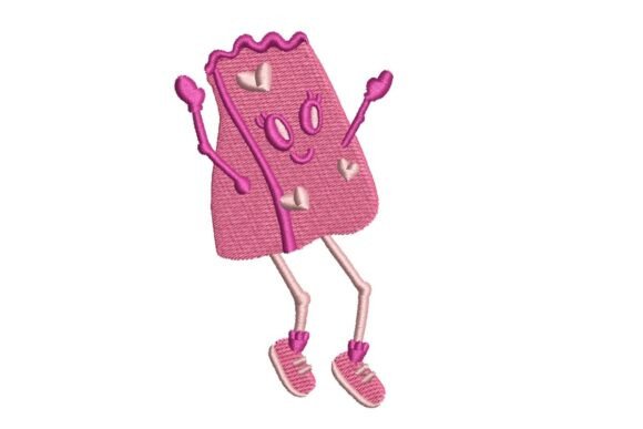 Cute Valentine s Day Gift Bag Character Embroidery Design