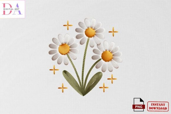 Daisy Flower Embroidery PNG Review