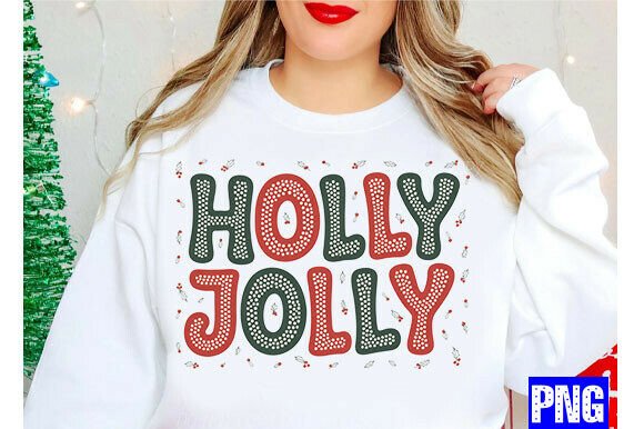HOLLY JOLLY Faux Embroidery Png Review for Sellers