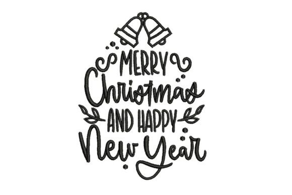 Merry Christmas and Happy New Year Calligraphy Design