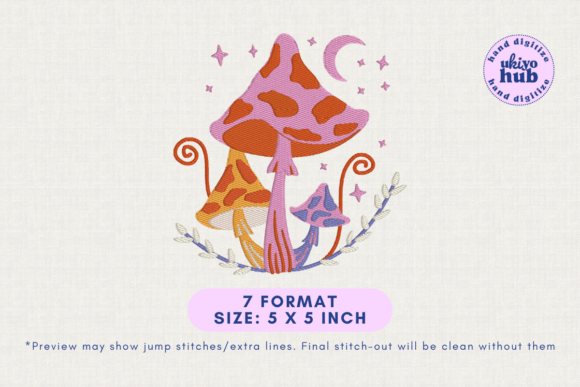 Mushroom Halloween Embroidery Review for Apparel