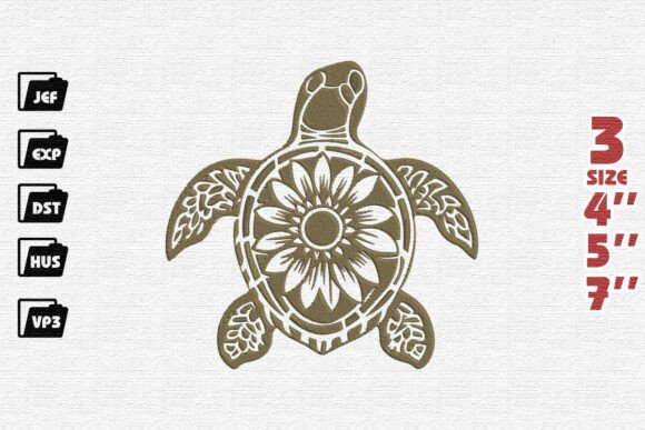 Ornate Sunflower Sea Turtle Embroidery Review