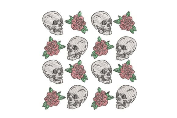 Skull and Roses Repeating Embroidery Pattern Review