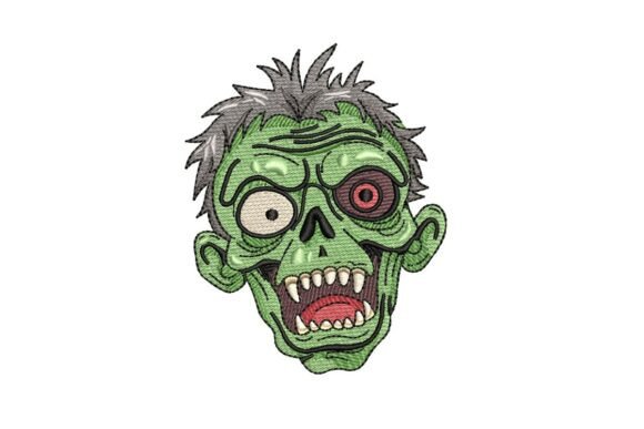 Snarling Green Zombie Head Embroidery Design Review