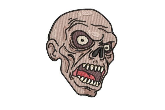 Snarling Zombie Head Halloween Embroidery Design Review