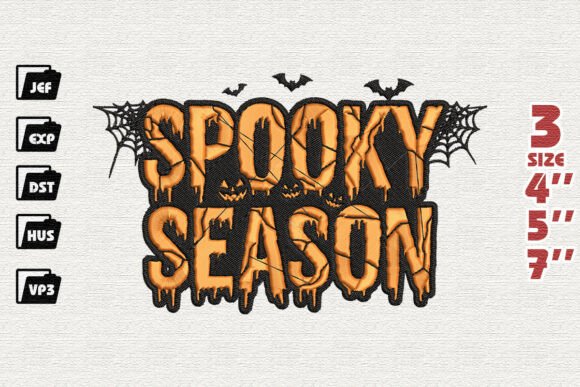 Spooky Season Halloween Typography Embroidery Design Review